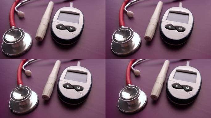 糖尿病，药丸和听诊器的血糖测量