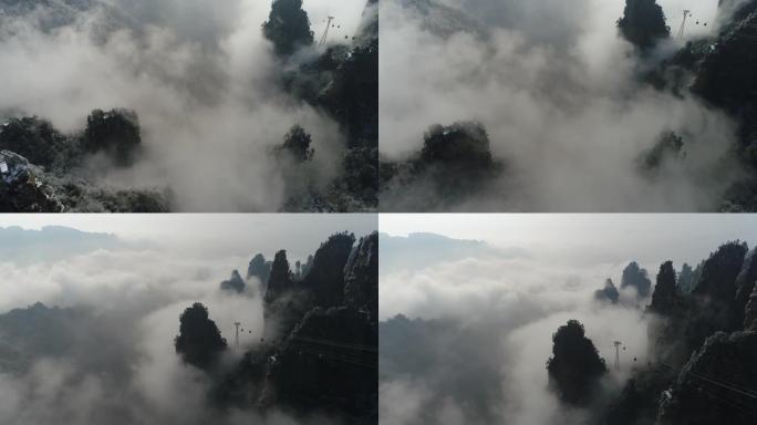 中国湖南张家界雪和天子山。