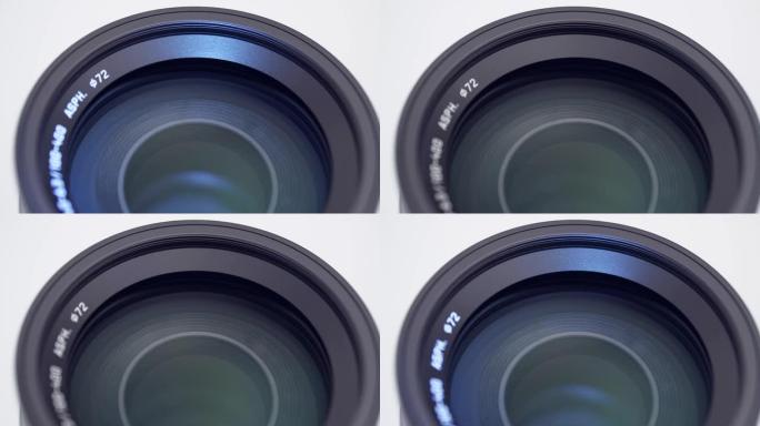 4K-带有镜头光斑的摄影镜头的特写镜头
