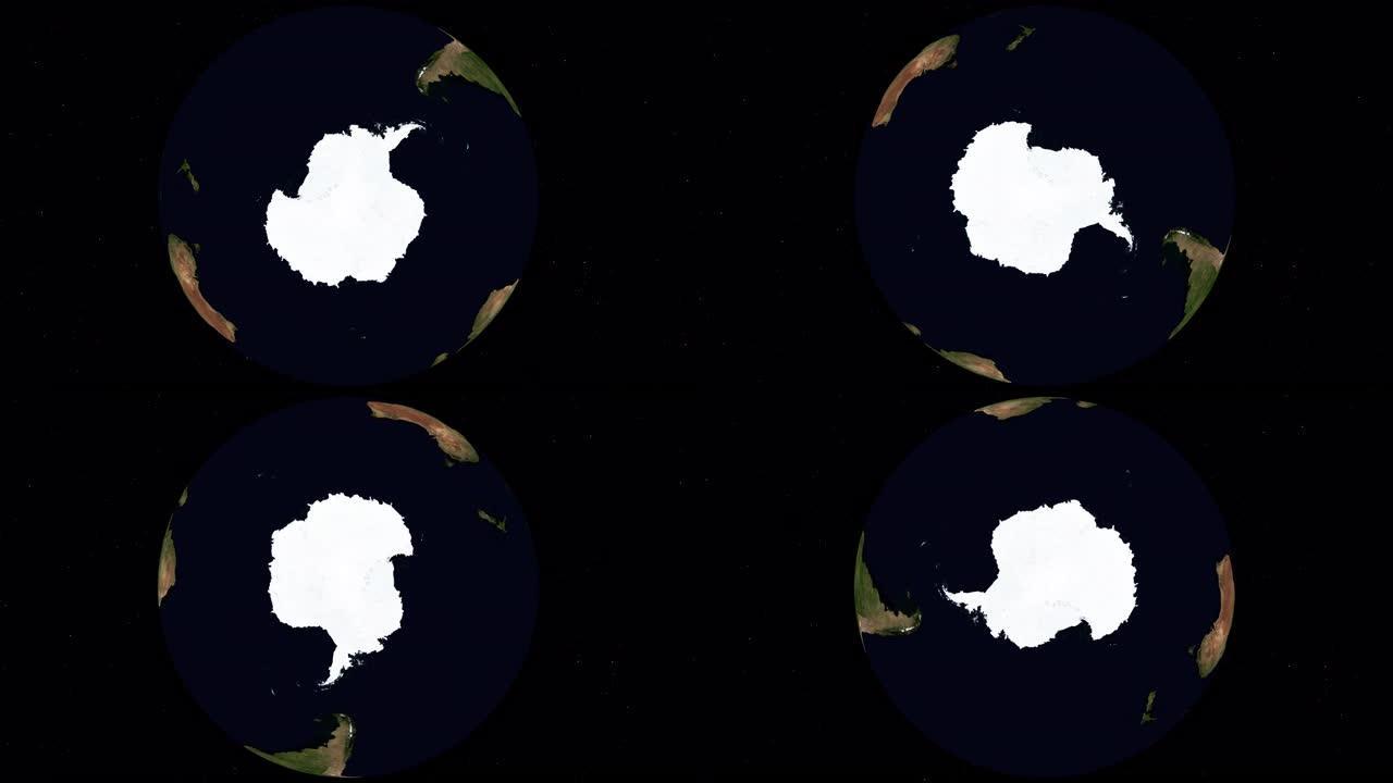 从南极上方看南半球