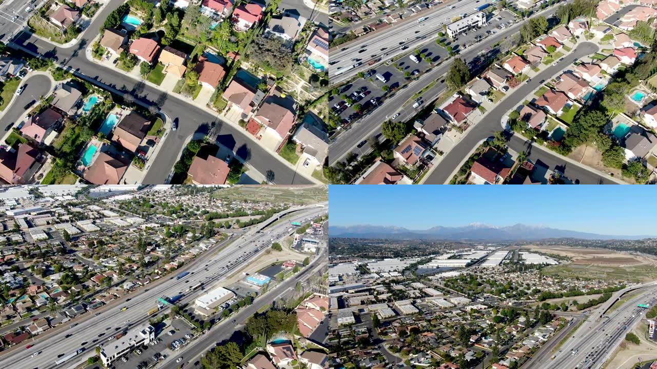 加州钻石酒吧住宅分区的鸟瞰图