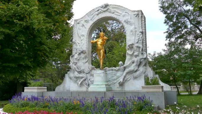 纪念碑，约翰·施特劳斯二世，城市公园，维也纳，奥地利