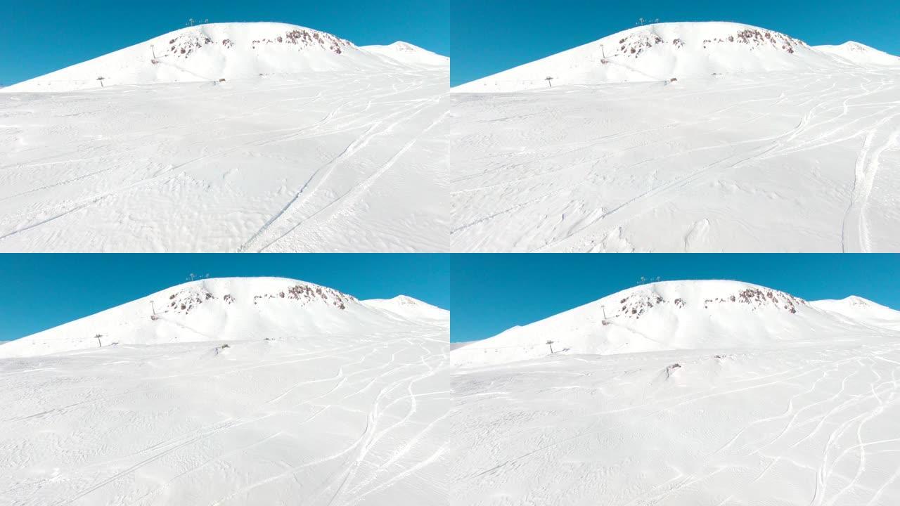 滑雪胜地天线雪林雪景冰天雪地
