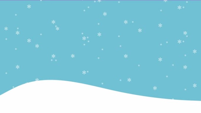 冬季假期背景与动画镜头的雪花已经从蓝天上的雪山和你的复制空间。