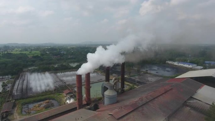 烟雾，工厂的空气污染，空中射击