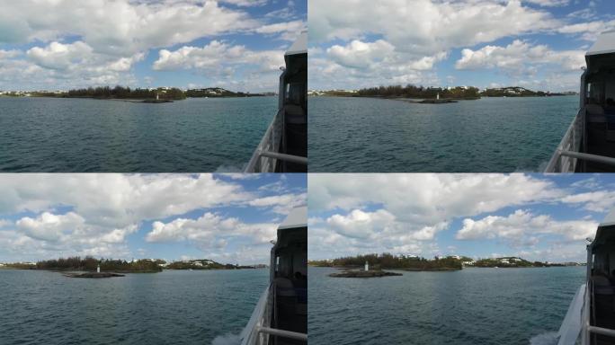 在百慕大汉密尔顿美丽的晴天移动船只