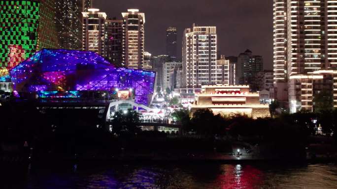 柳州市区夜景航拍