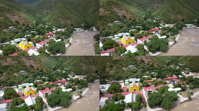 偏远的旅游村庄巴托皮拉斯位于墨西哥奇瓦瓦州崎Copper的铜山地区，位于美丽而崎ged的峡谷底部