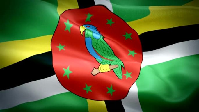 多米尼加国旗特写1080p全高清1920X1080镜头视频在风中挥舞。National‎‎‎ Ros