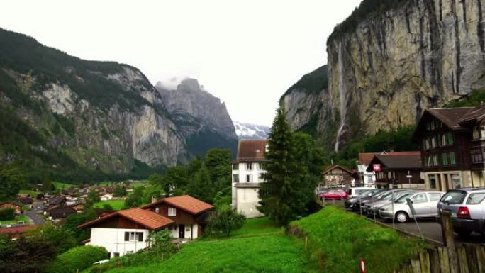 劳特布龙嫩的少女峰。瑞士阿尔卑斯山的艾格山村。