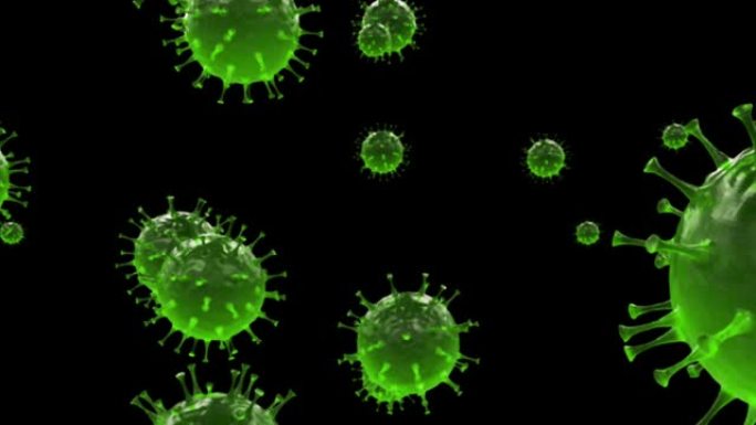 流感或微生物的3D渲染病毒