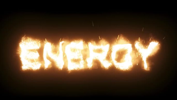 3d动画火焰，燃烧文本-能量