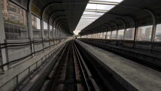 4k, POV之旅的现代无人驾驶台北高架地铁系统