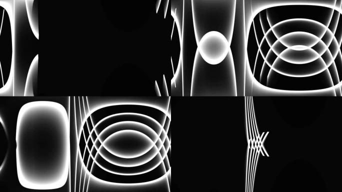 黑白3d创意螺旋和波浪运动。高清可循环。