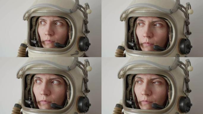 复古宇航员女性肖像