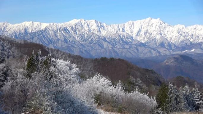 长野县圣高原的雪景。