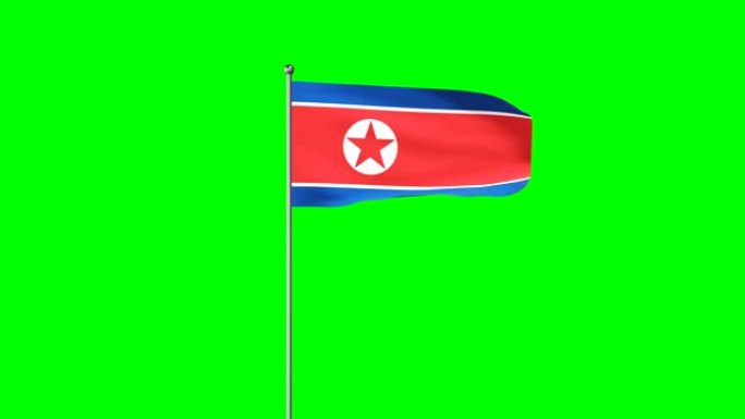 朝鲜升起的国旗