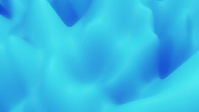 抽象的液态蓝色物质，内辉光表面像风景。4k无缝循环动画。美丽的颜色梯度作为抽象的液体波浪状背景。1