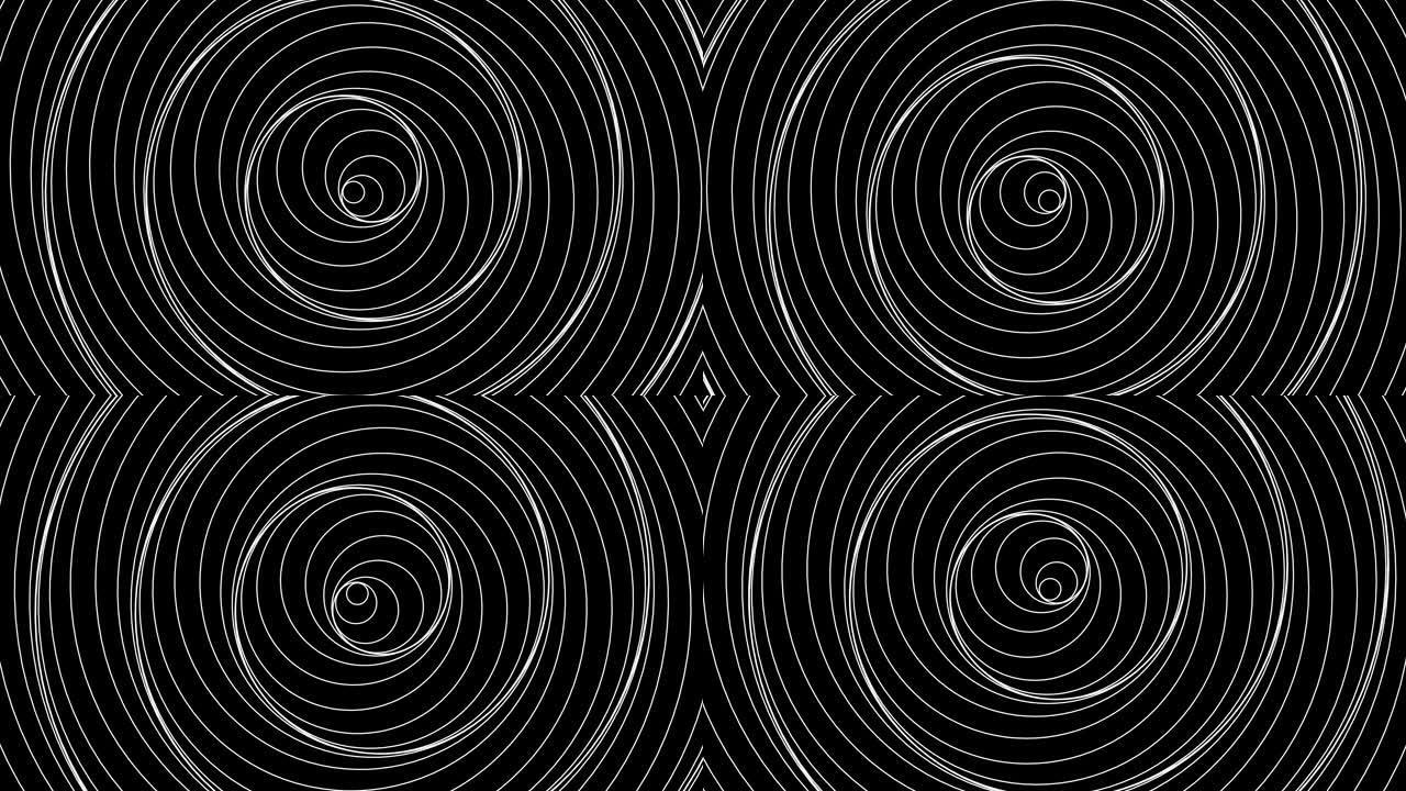 催眠阿基米德螺旋，视错觉和不断移动的螺旋图案，无缝循环4k动画