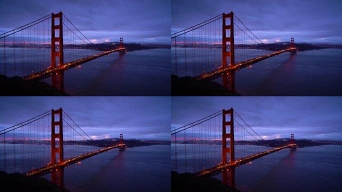 美国加利福尼亚州旧金山金门大桥的WS HA夜景