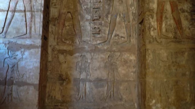 梅迪内·哈布神庙。埃及，卢克索。Medinet Habu的Ramesses III太平间庙宇是埃及卢