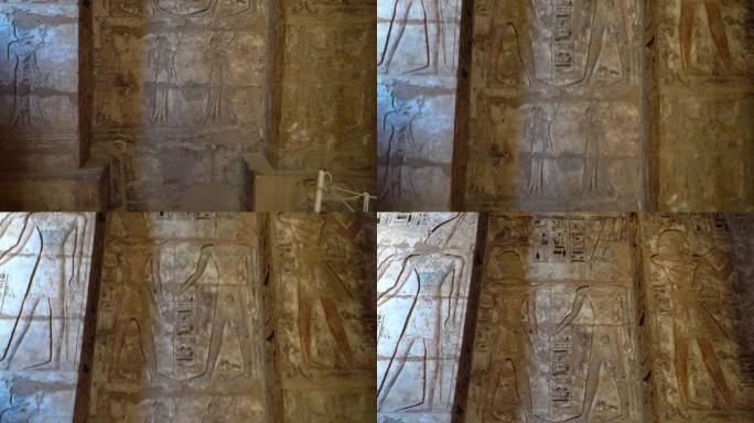 梅迪内·哈布神庙。埃及，卢克索。Medinet Habu的Ramesses III太平间庙宇是埃及卢