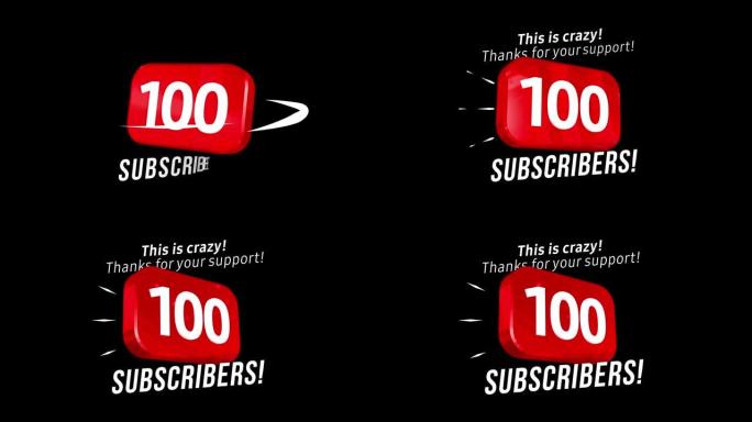 100追随者谢谢视频帖子。特别100用户目标庆祝100社交媒体朋友，粉丝或订阅者