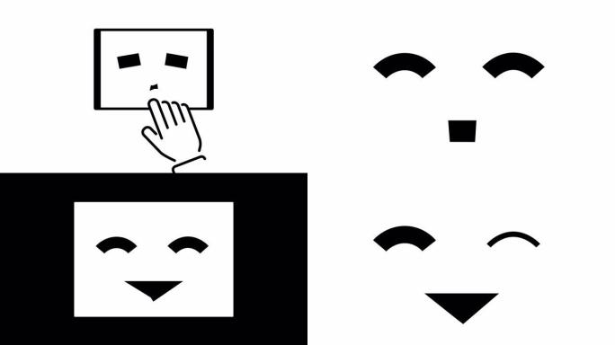 平板电脑通话表情变化动画手点击二维动画