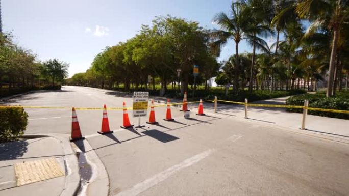 迈阿密海滩公园关闭了社交距离，以减缓冠状病毒的传播