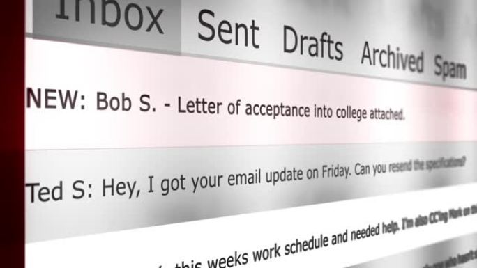 在线邮件界面动画新消息系列-大学版录取通知书