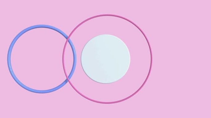 粉色场景几何圆形抽象运动图形3d渲染