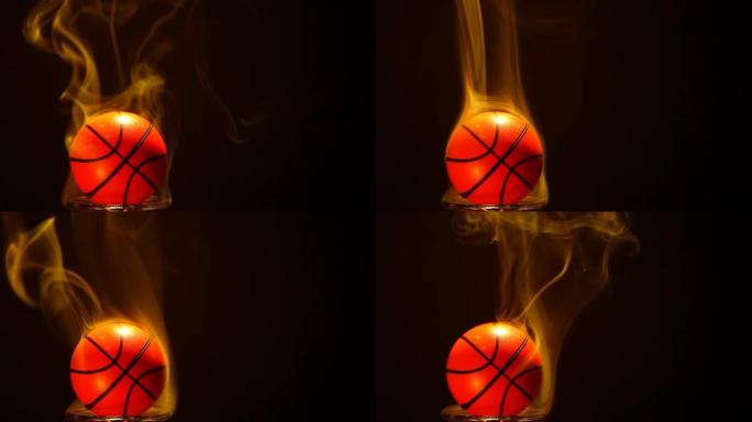 篮球烟雾的镜头黑暗背景
