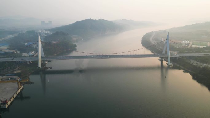 柳州鹧鸪江大桥航拍