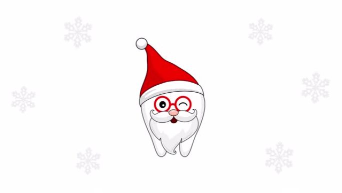 一套圣诞牙齿字符。圣诞老人，雪人，精灵和驯鹿。