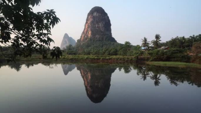 攀牙的风景在日落飞行