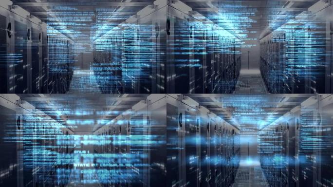 数据处理和数字信息流动的动画