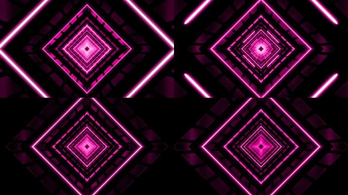 粉色环形抽象隧道，霓虹灯