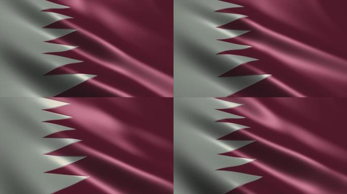 卡塔尔旗帜高细节-循环股票视频