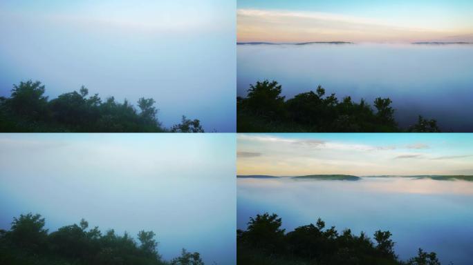 乌克兰德涅斯特河峡谷河上的延时雾4