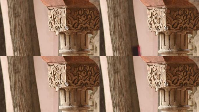 西班牙马拉加阿尔卡扎巴穆斯林宫殿的饰柱