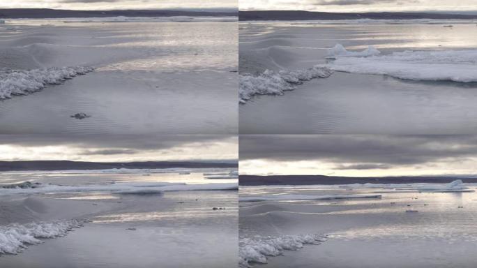 加拿大西北通道皮尔湾的冰川泻湖和冰山。