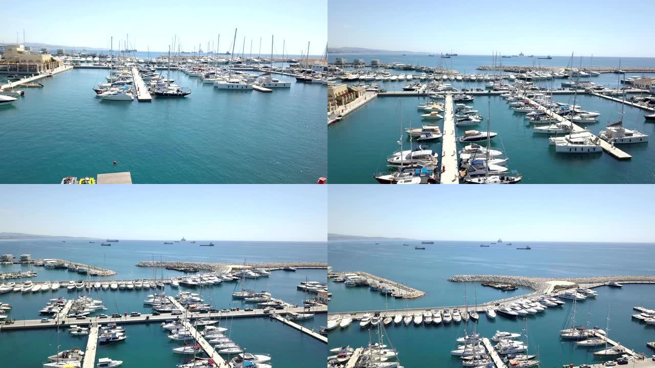 从利马索尔滨海别墅房间起飞，可以看到塞浦路斯的游艇