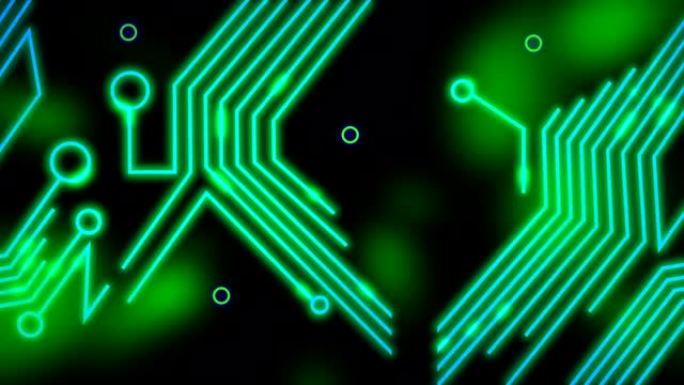 绿色带电电子电路的抽象概念-无缝循环。