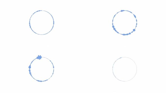 白色背景环上的蓝色圆音量音频波谱