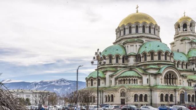 保加利亚索非亚亚历山大·涅夫斯基大教堂的延时