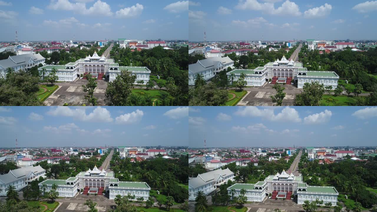 老挝万象总统府从天而降