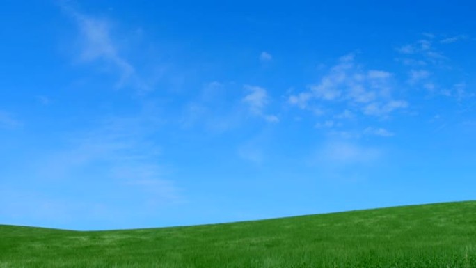 夏天的Biei大草原内蒙古绿草地