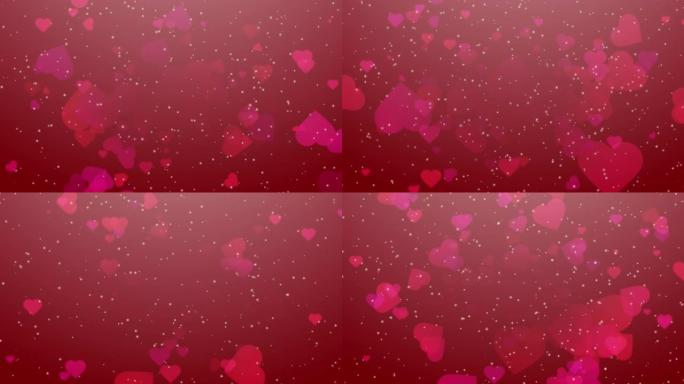 情人节抽象红色背景粉色洋红色心形
