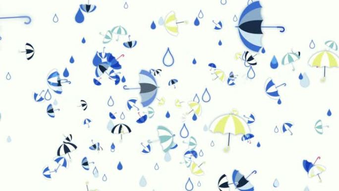 雨伞和雨滴。[循环]