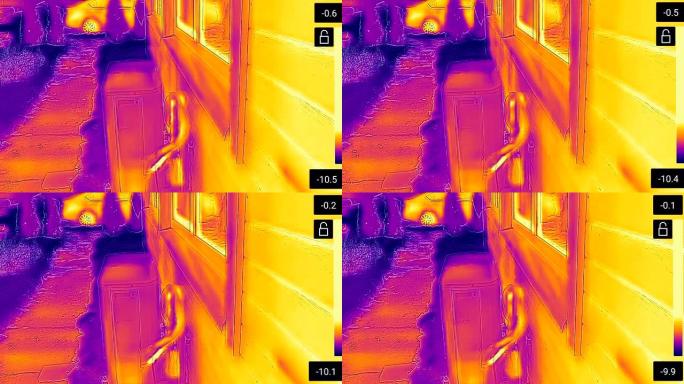 房屋外空气热泵的热图像
